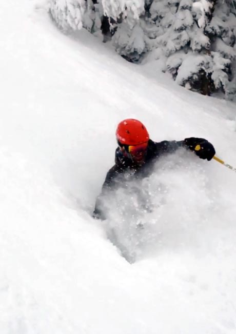 Powder skiing in the backcountry